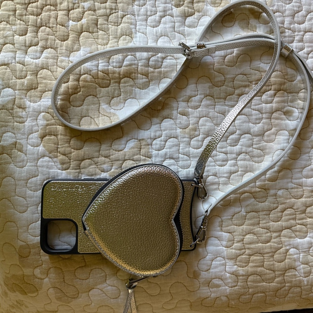 Silver Heart-Shaped Crossbody Bag